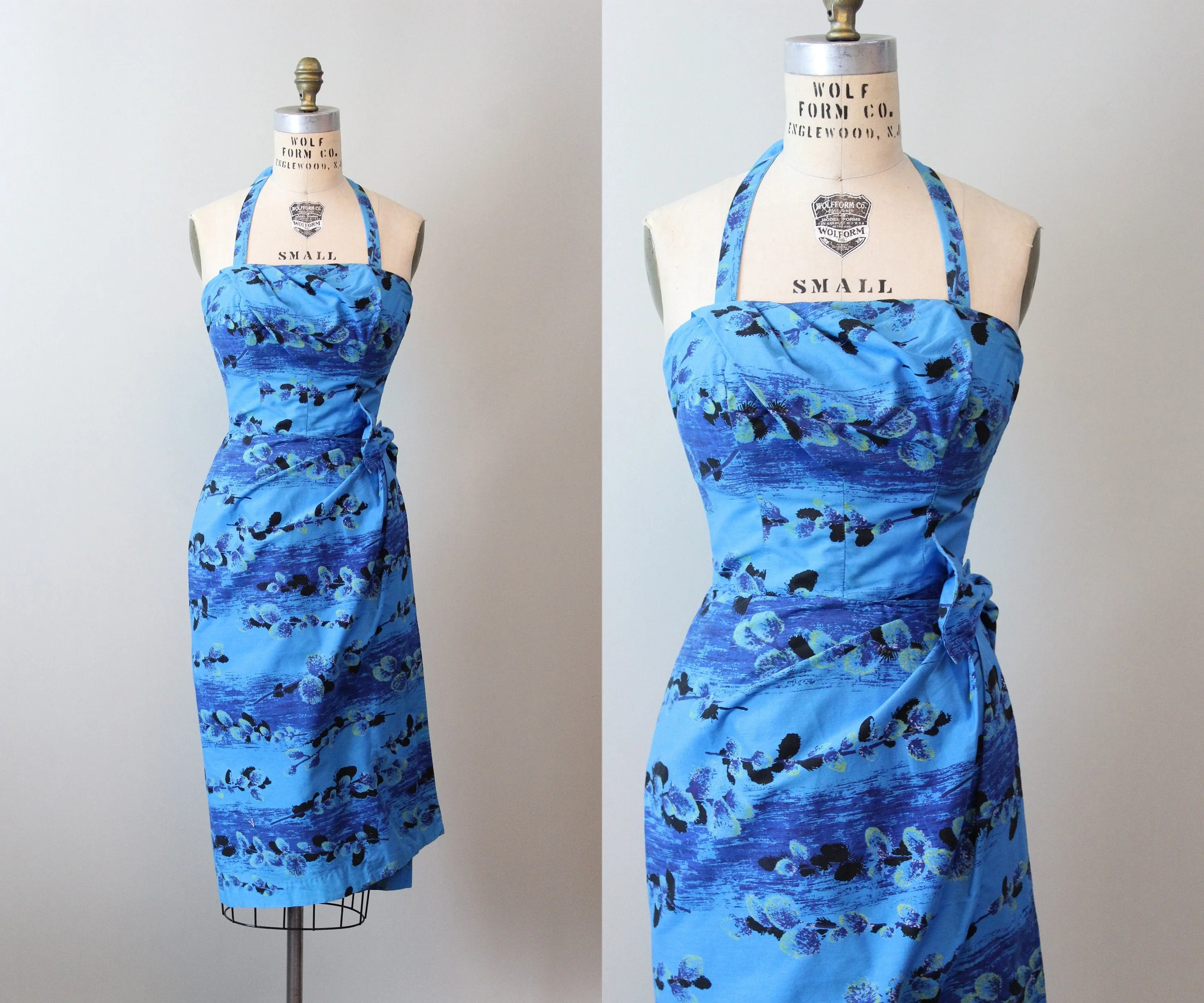1950s PARADISE HAWAII sarong strapless HALTER dress xs | new spring