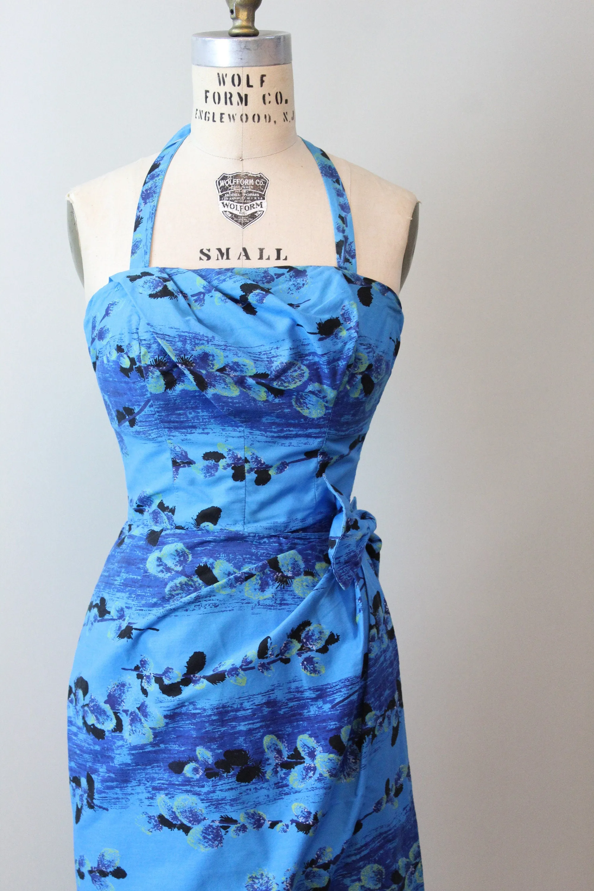 1950s PARADISE HAWAII sarong strapless HALTER dress xs | new spring