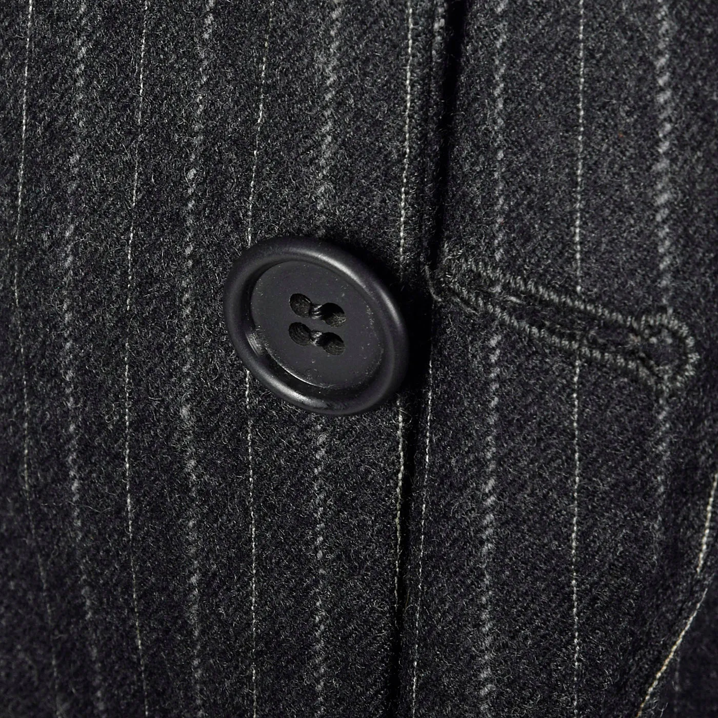 1980s Mens Calvin Klein Deadstock Charcoal Stripe Suit