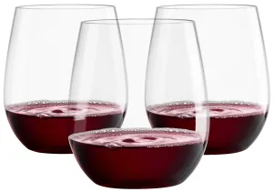 20oz Plastic Wine Glasses Set Of 12, Stemless Wine Cups - Clear Plastic