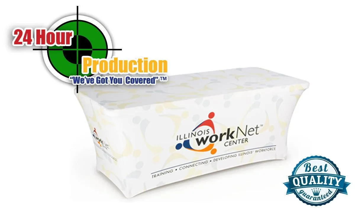 5' Custom Printed Spandex Fitted Table Cover - All Over Print