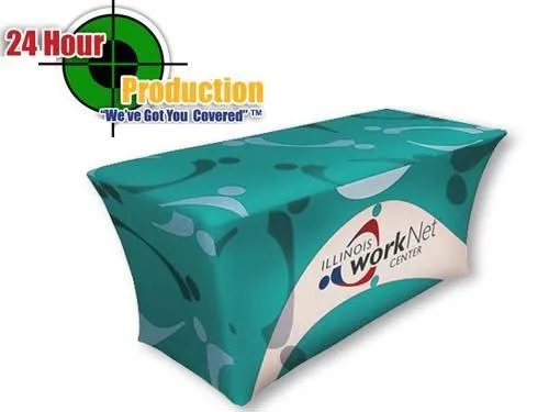 5' Custom Printed Spandex Fitted Table Cover - All Over Print