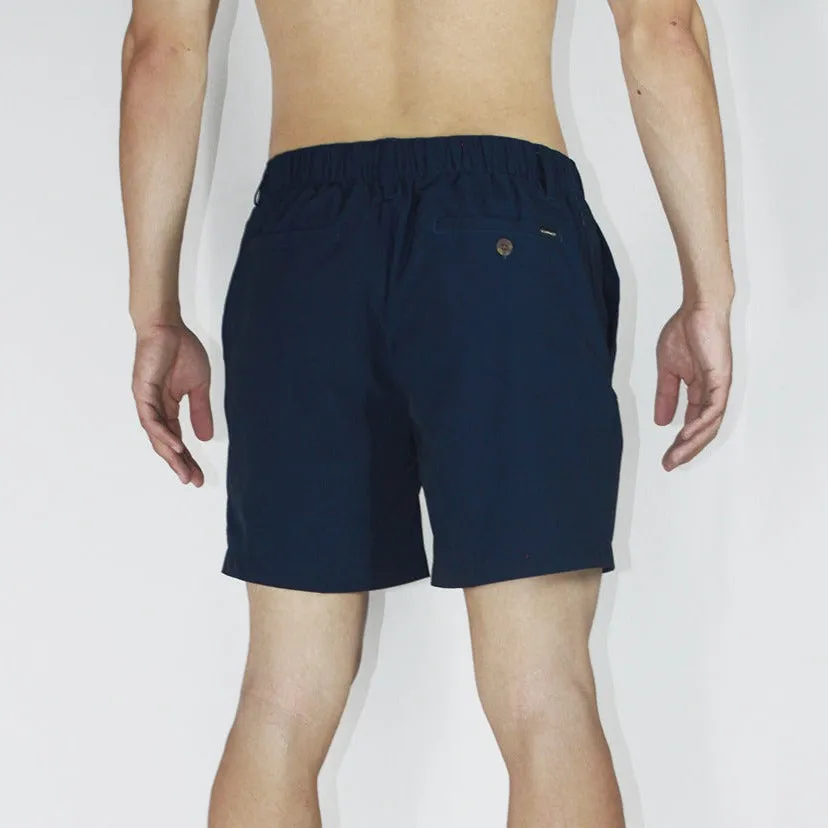 6" Solid Swim Trunks-Half Elastic Waistband - Water Funnd