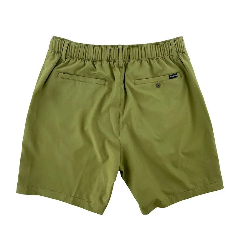 6" Solid Swim Trunks-Half Elastic Waistband - Water Funnd