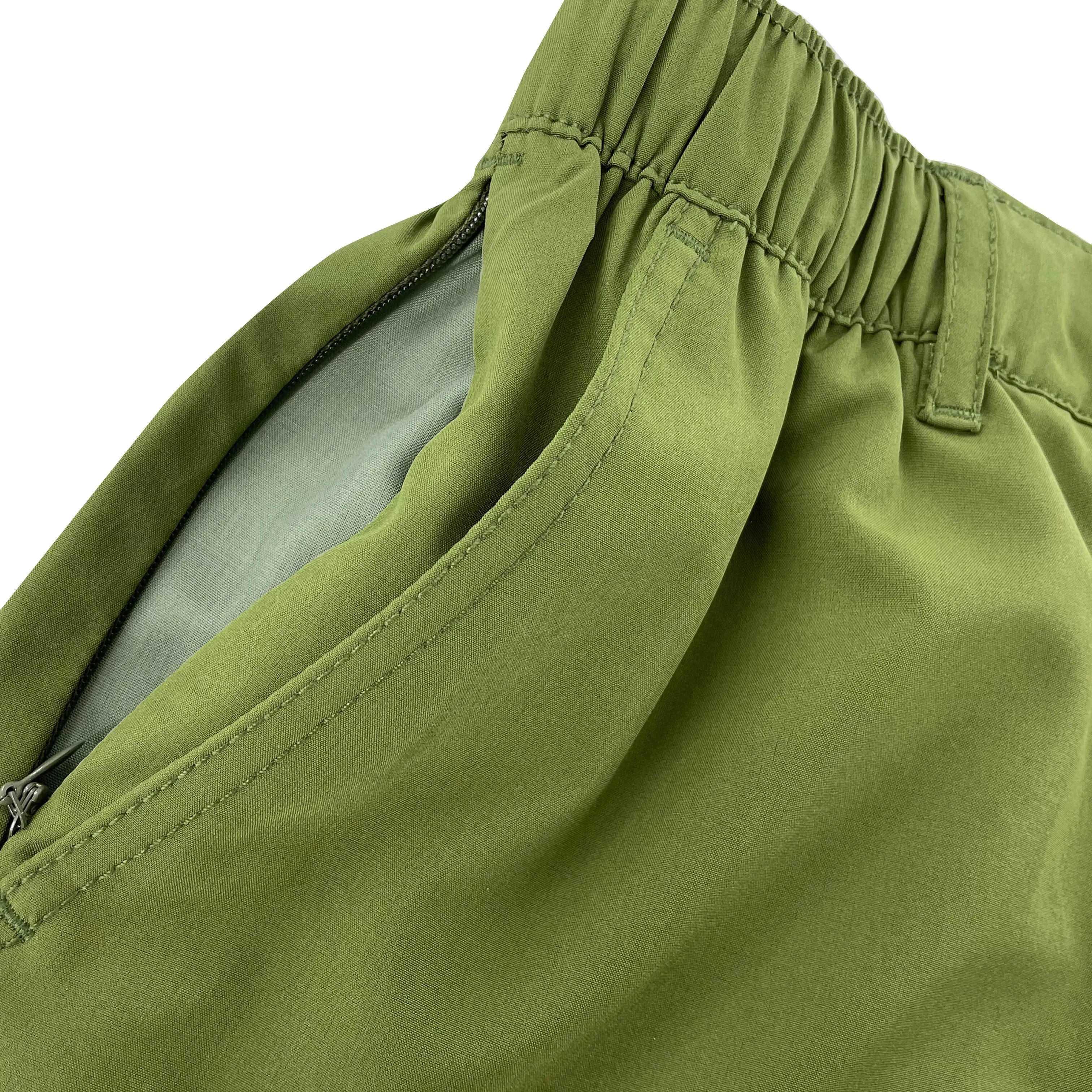 6" Solid Swim Trunks-Half Elastic Waistband - Water Funnd