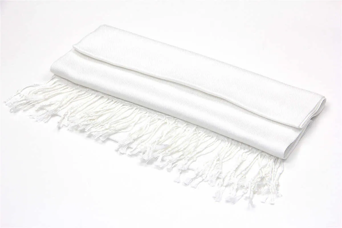 Achillea White Pashmina Scarf