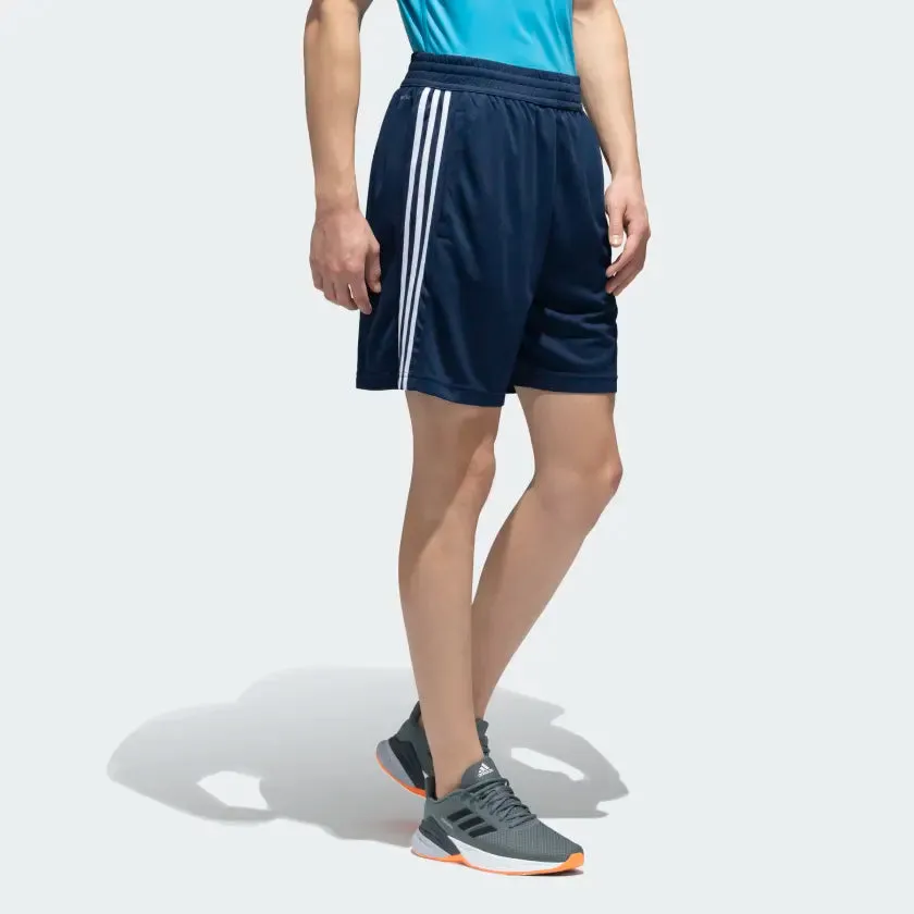 Adidas Men Polyester Striped Training Shorts