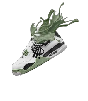 Air Jordan 4 Seafoam aka “Oil Green” - Black T-Shirt (SPLASH 4)