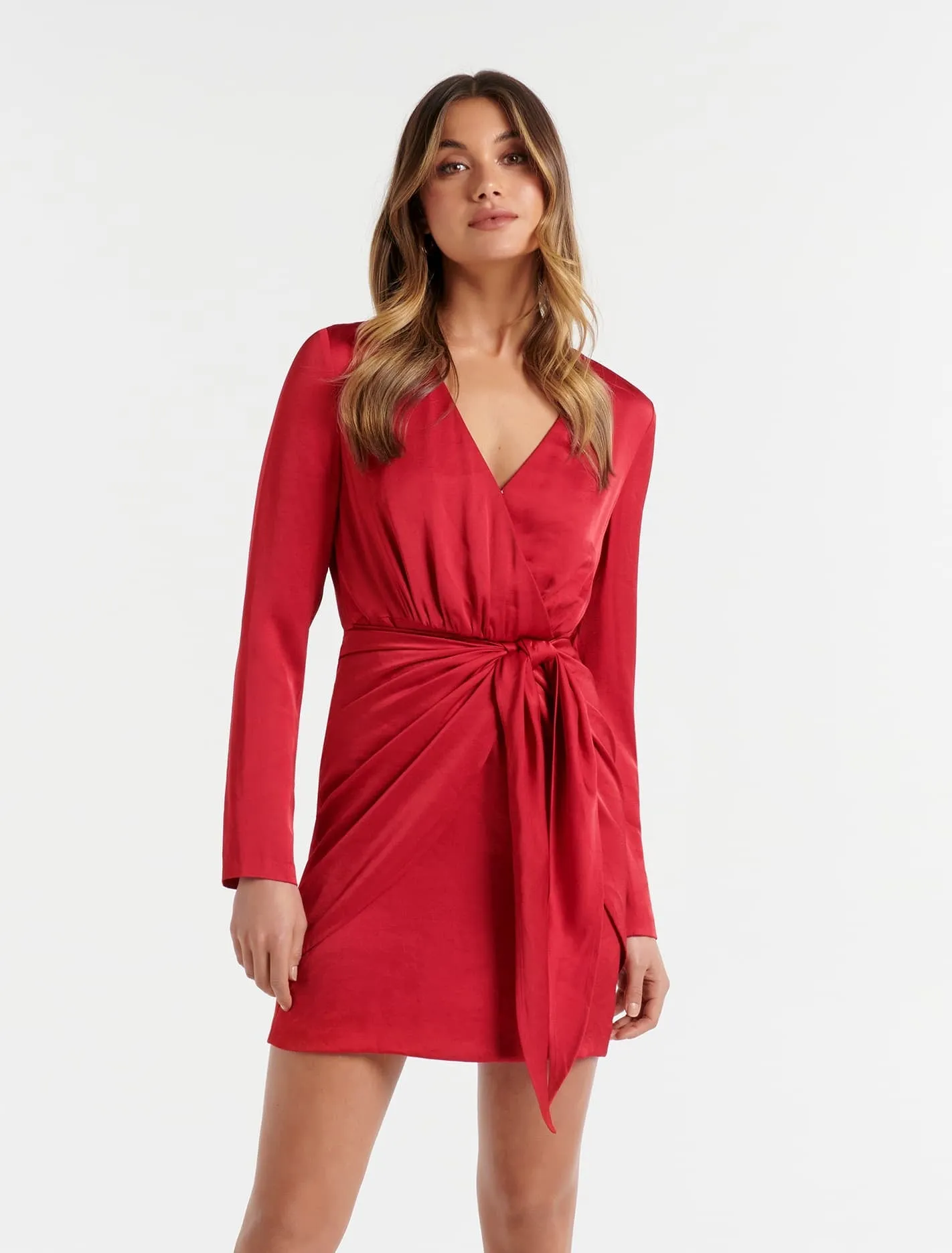 Ava Satin Sarong Mini Dress