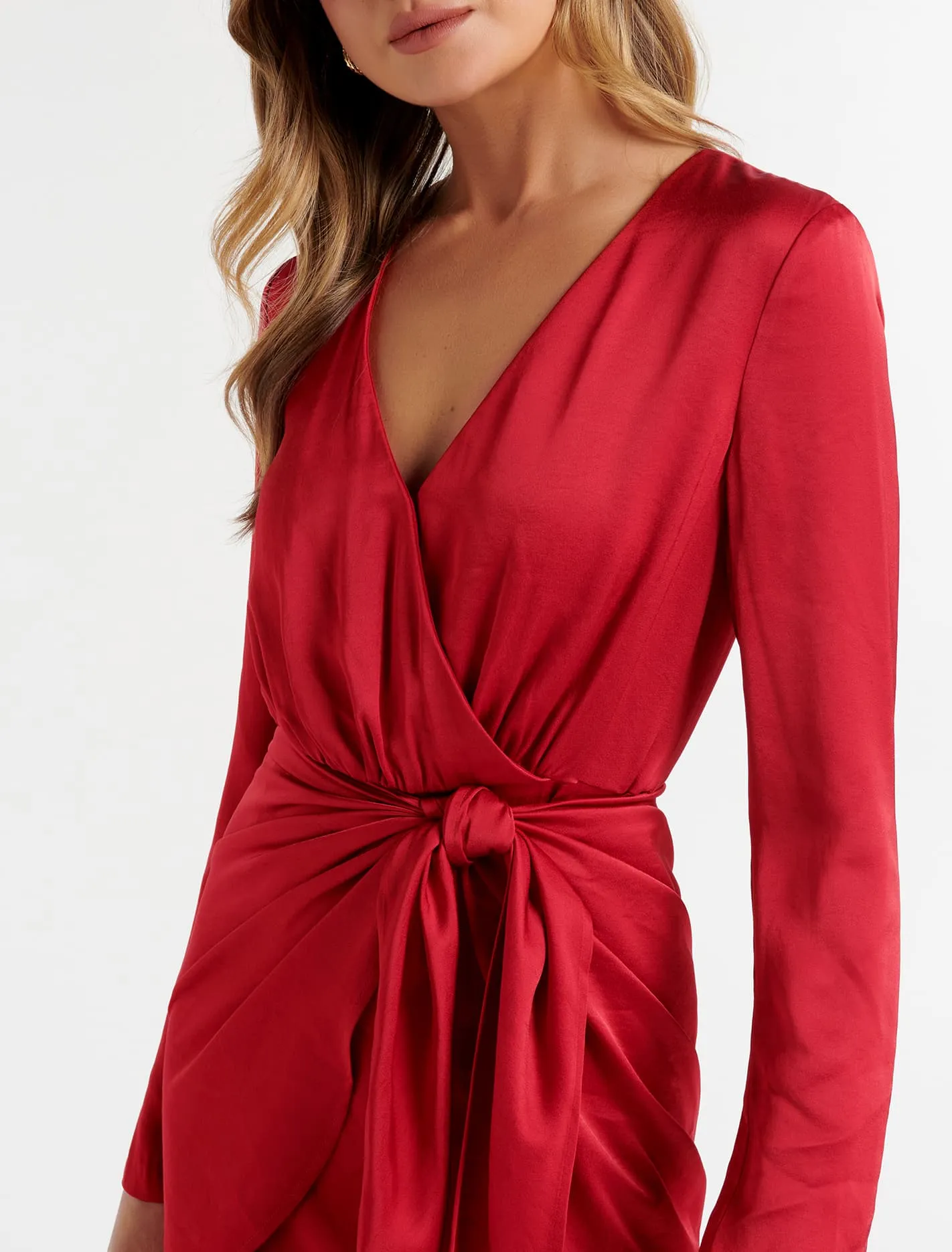 Ava Satin Sarong Mini Dress