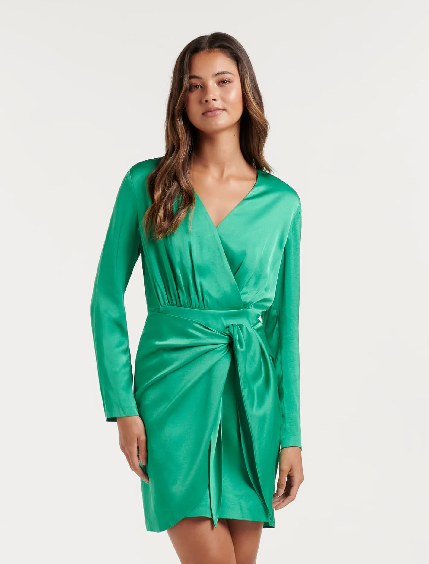 Ava Satin Sarong Mini Dress