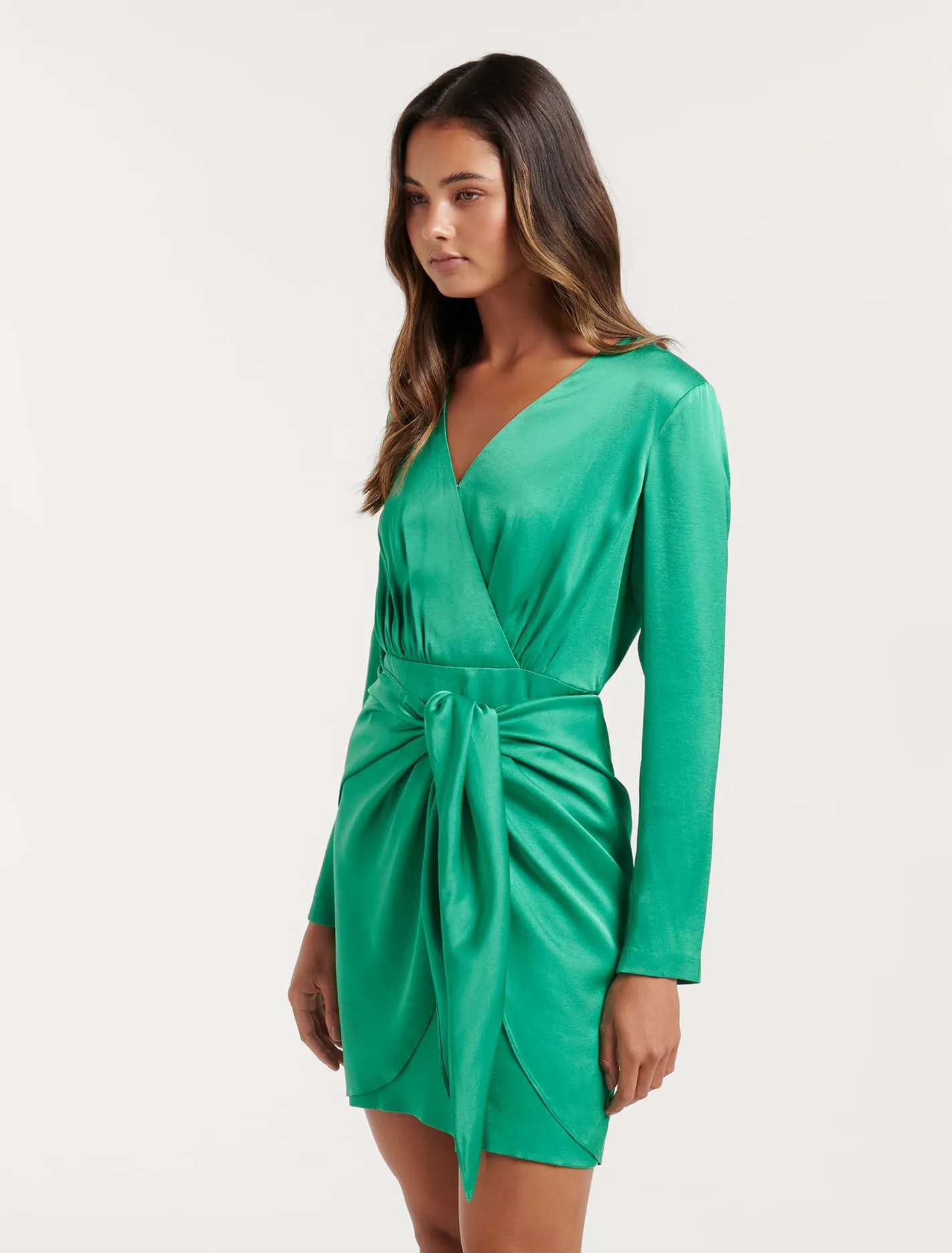 Ava Satin Sarong Mini Dress