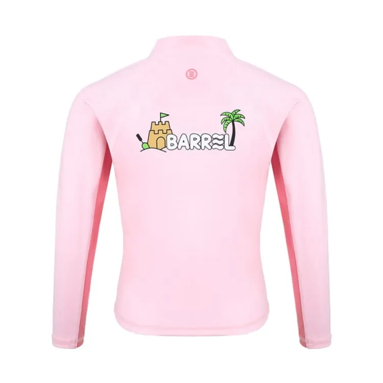 Barrel Kids Tropical Zip-Up Rash Guard-PINK