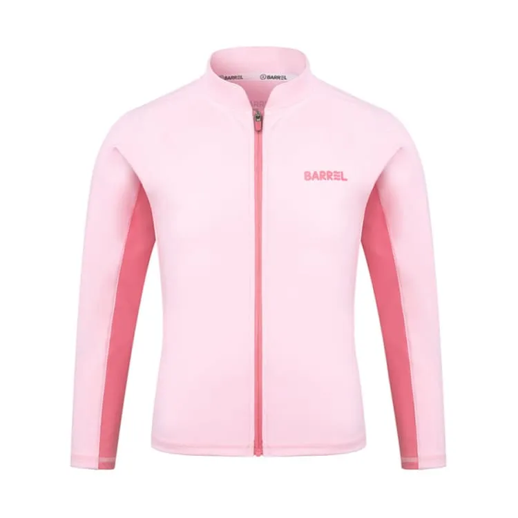 Barrel Kids Tropical Zip-Up Rash Guard-PINK