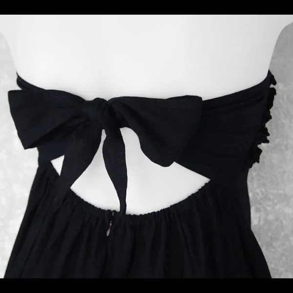 Black Frilly Sarong Dress