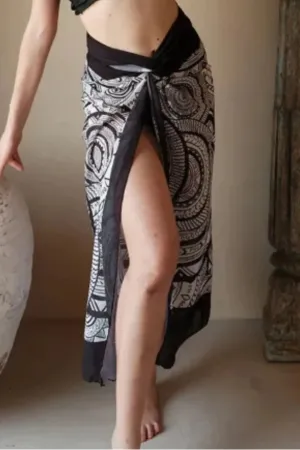 Black Printed Sarong