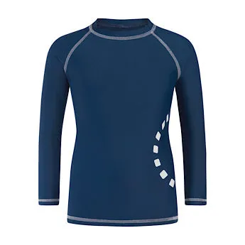 Blue/ white long-sleeved rash top