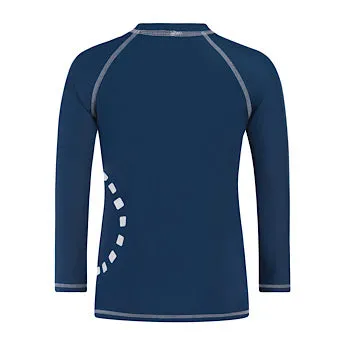 Blue/ white long-sleeved rash top