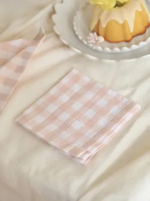 Blush Gingham Cocktail Napkin