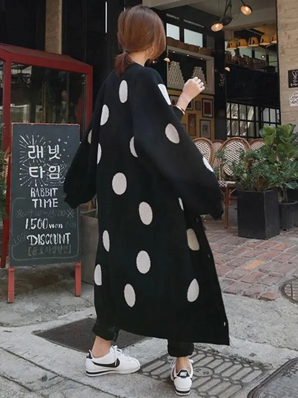 Brilliant Polka-dot Printed Long Cover-up