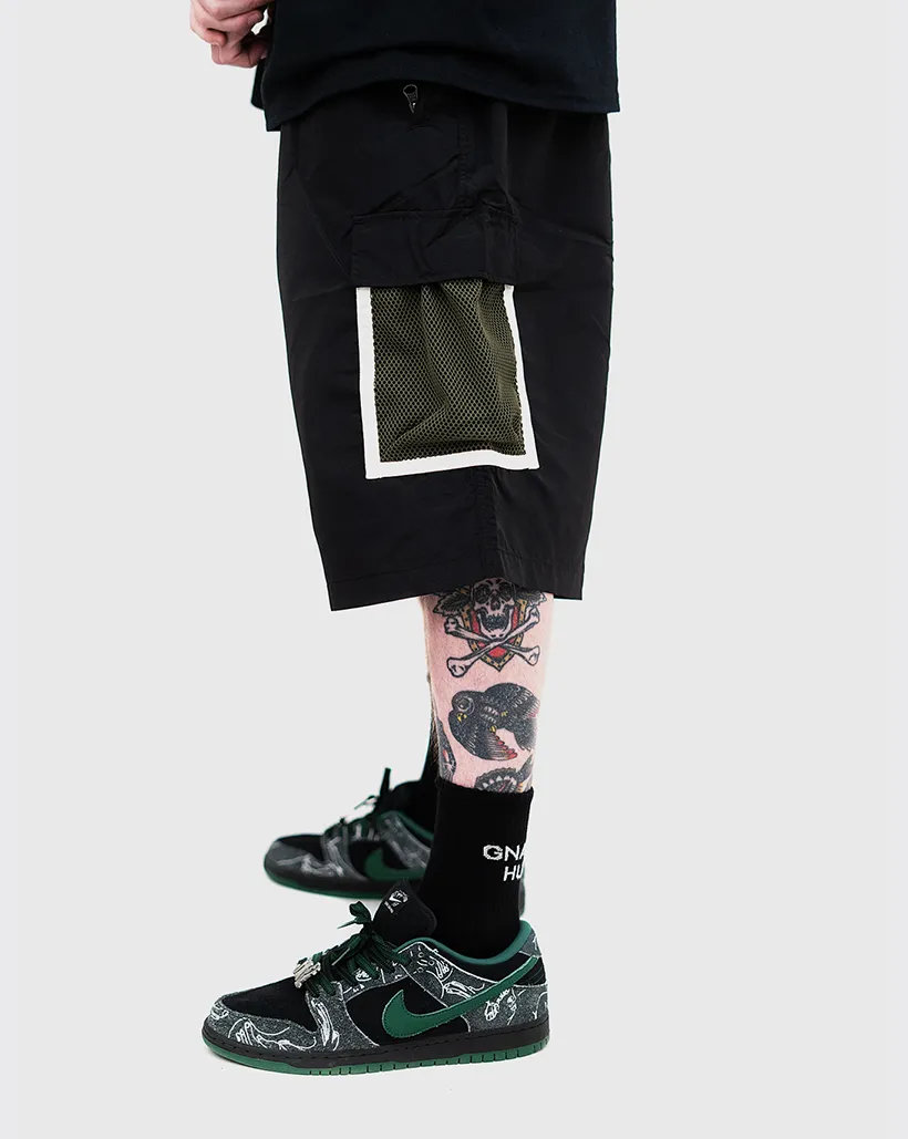 Bronze 56k Mesh Cargo Shorts - Black