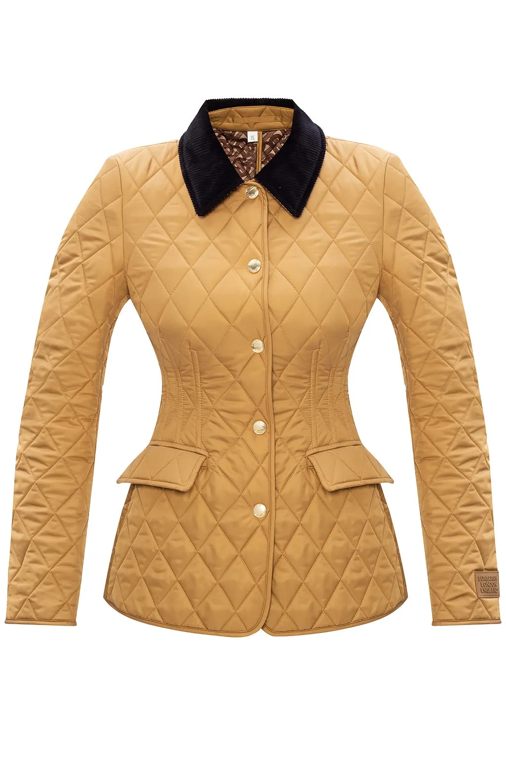BURBERRY CORDUROY COLLAR DIAMOND QUILTED BARN JACKET