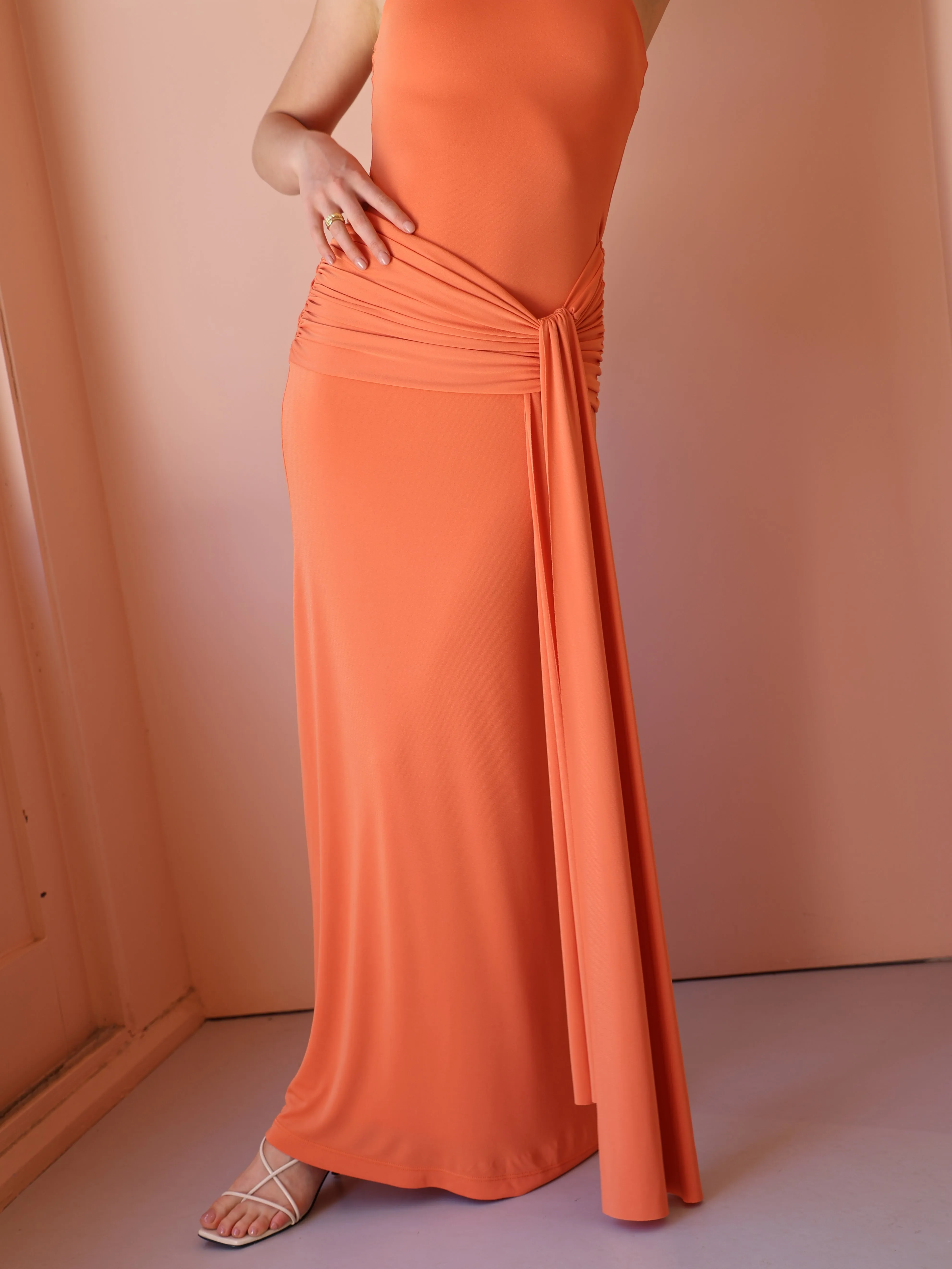 By Nicola Charli Racerback Sarong Dress in Sunset