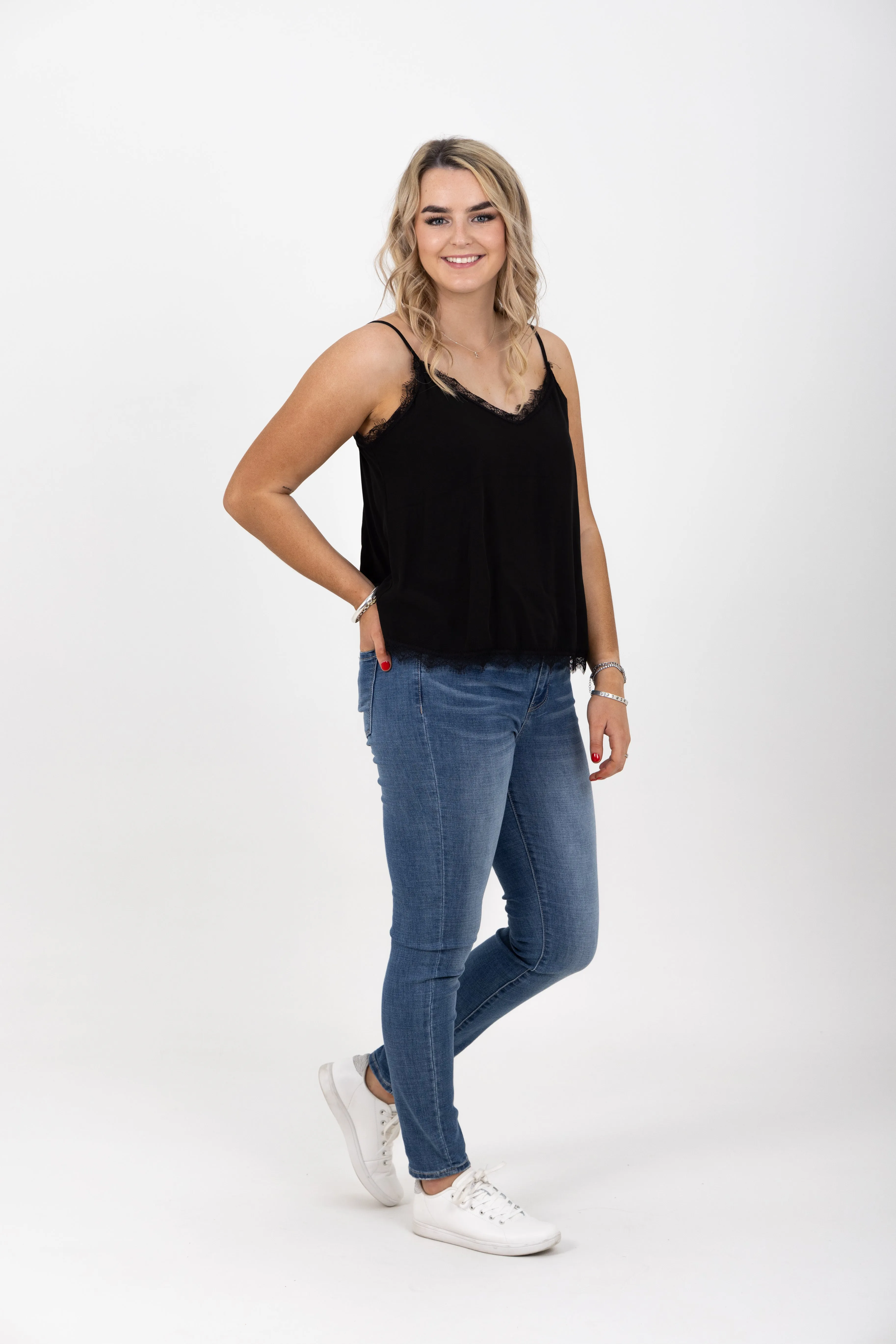 Cami With Lace Trim Black