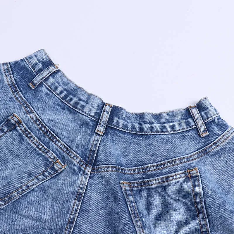 Casual Denim Shorts for Women / Fashion Loose Shorts with High Waist