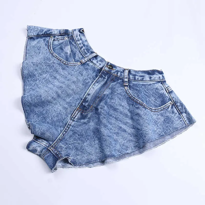 Casual Denim Shorts for Women / Fashion Loose Shorts with High Waist