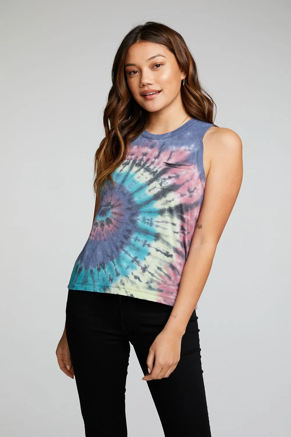 Chaser Rpet Vintage Jersey Low Armhole Pocket Muscle