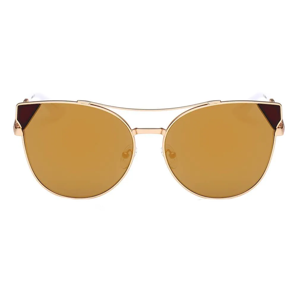 CLARCKSTON | CA02 - Women's Trendy Mirrored Lens Cat Eye Sunglasses