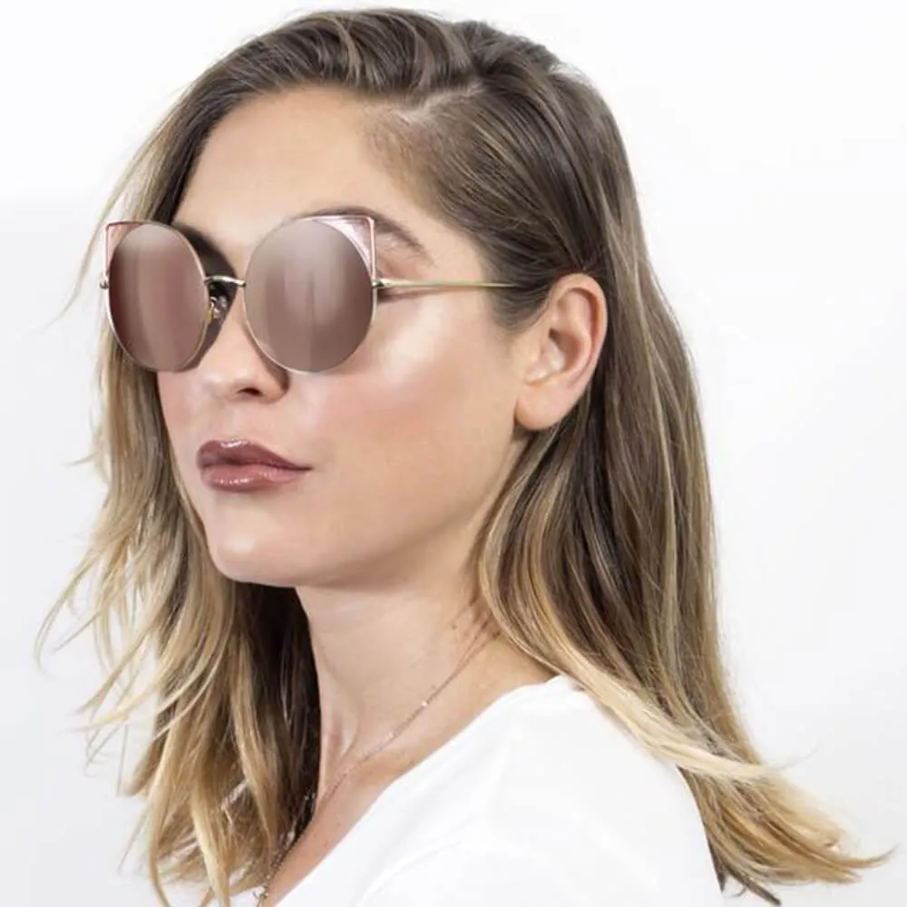 CLARCKSTON | CA02 - Women's Trendy Mirrored Lens Cat Eye Sunglasses
