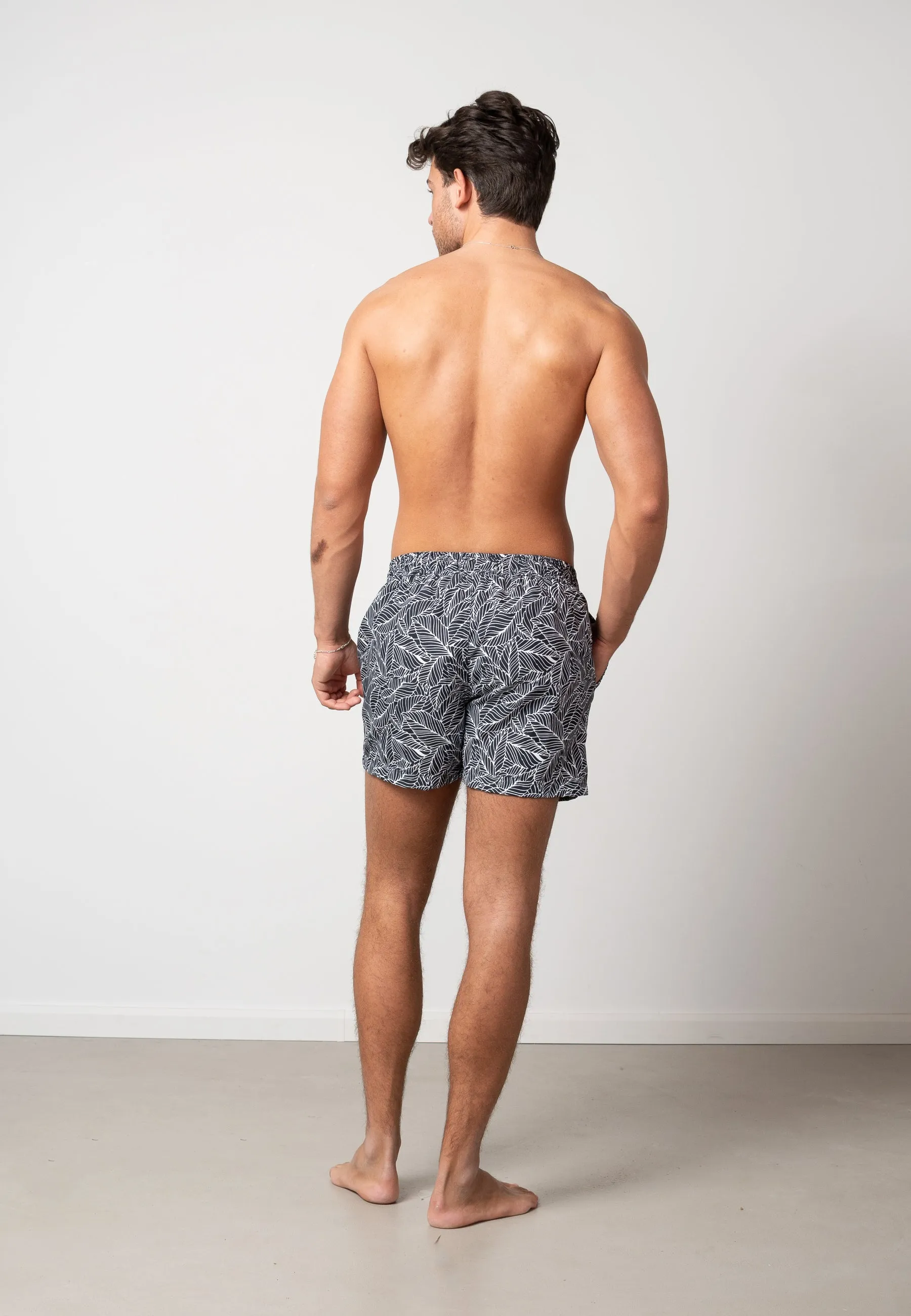 Clean Cut swim shorts - Navy Leaf