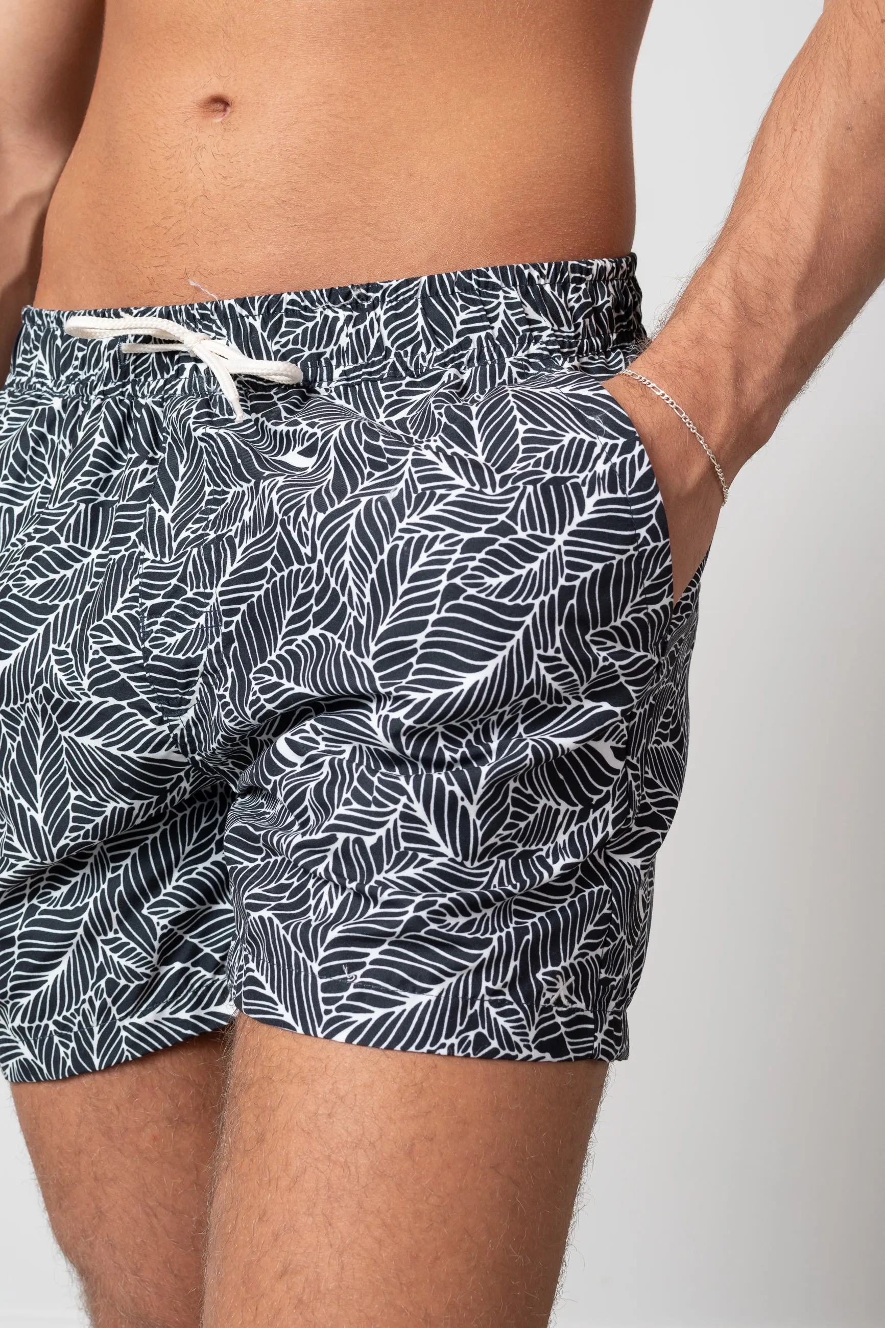 Clean Cut swim shorts - Navy Leaf