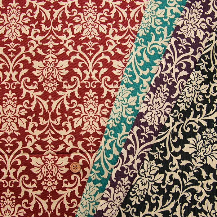 Cotton twill print damask