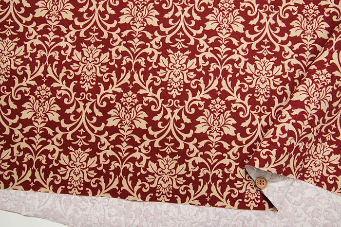 Cotton twill print damask