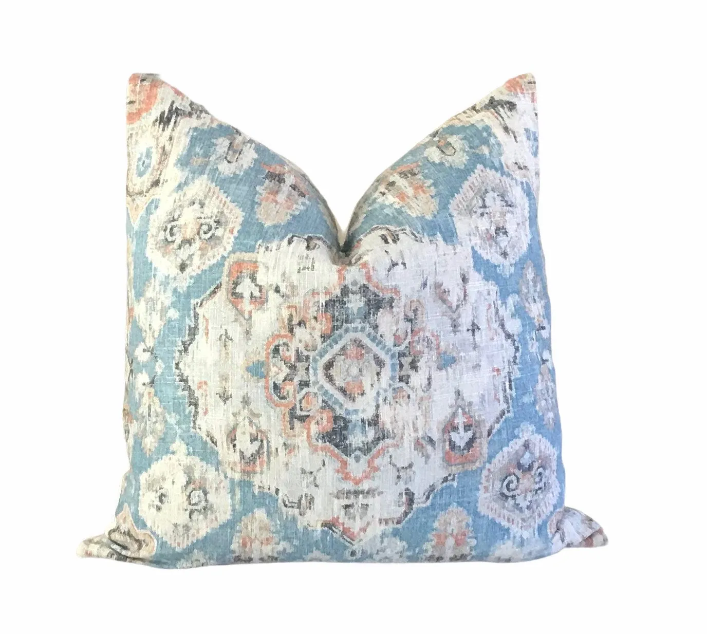 Covington Massimo Boho Printed Linen Blend Pillow Cover 18x18 20x20 22x22 24x24 Bohemian Moroccan Tribal Pattern Medallion Throw Cover