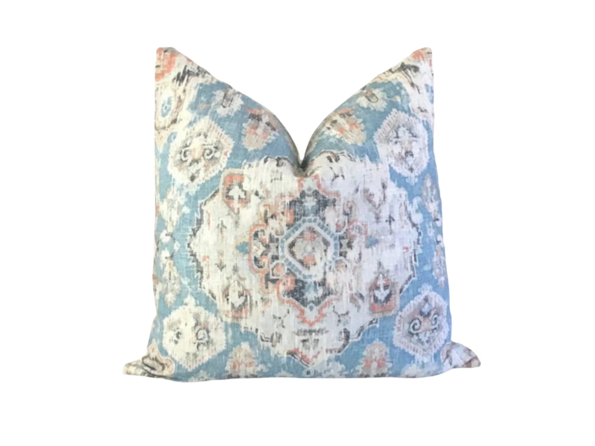 Covington Massimo Boho Printed Linen Blend Pillow Cover 18x18 20x20 22x22 24x24 Bohemian Moroccan Tribal Pattern Medallion Throw Cover