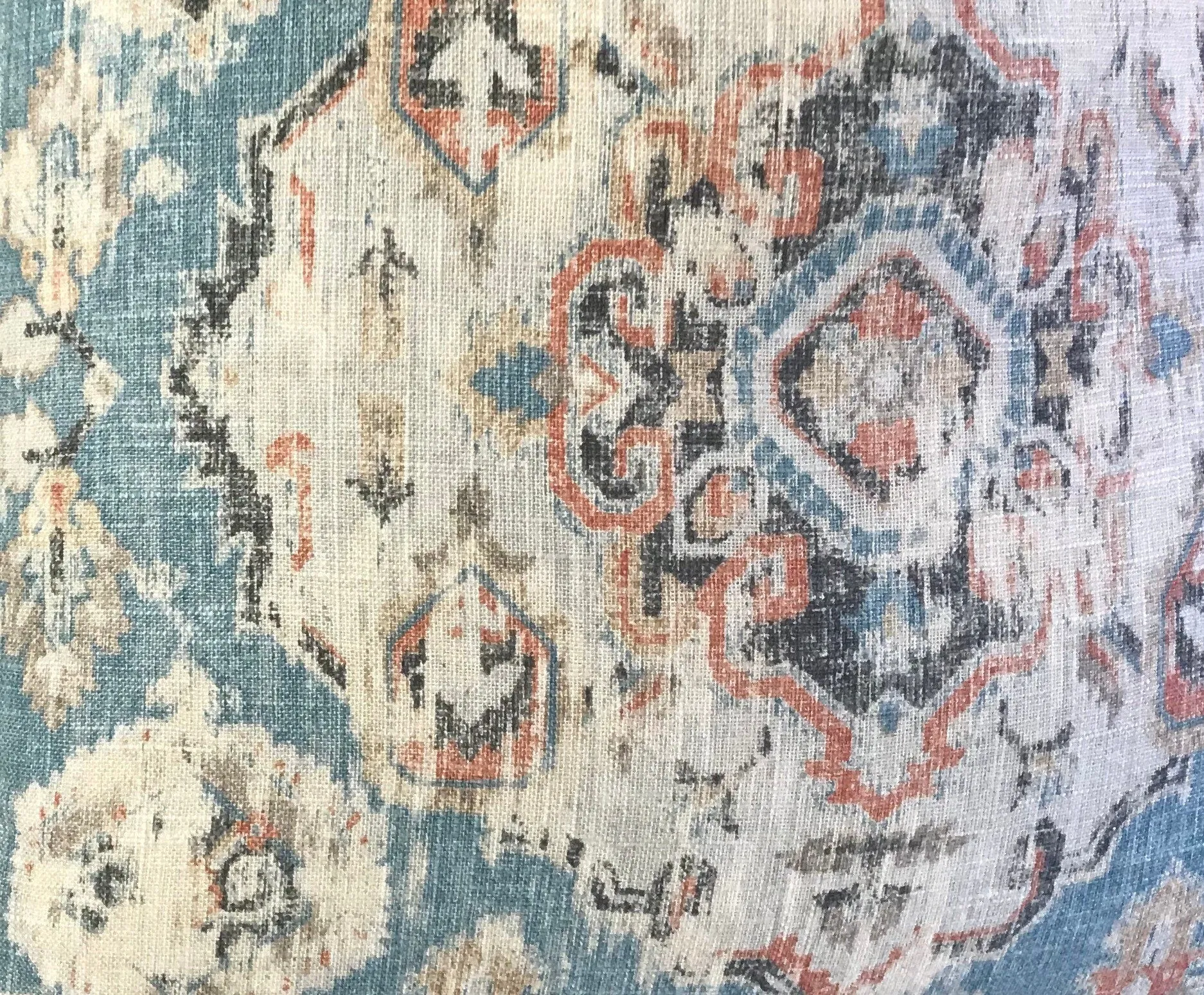Covington Massimo Boho Printed Linen Blend Pillow Cover 18x18 20x20 22x22 24x24 Bohemian Moroccan Tribal Pattern Medallion Throw Cover