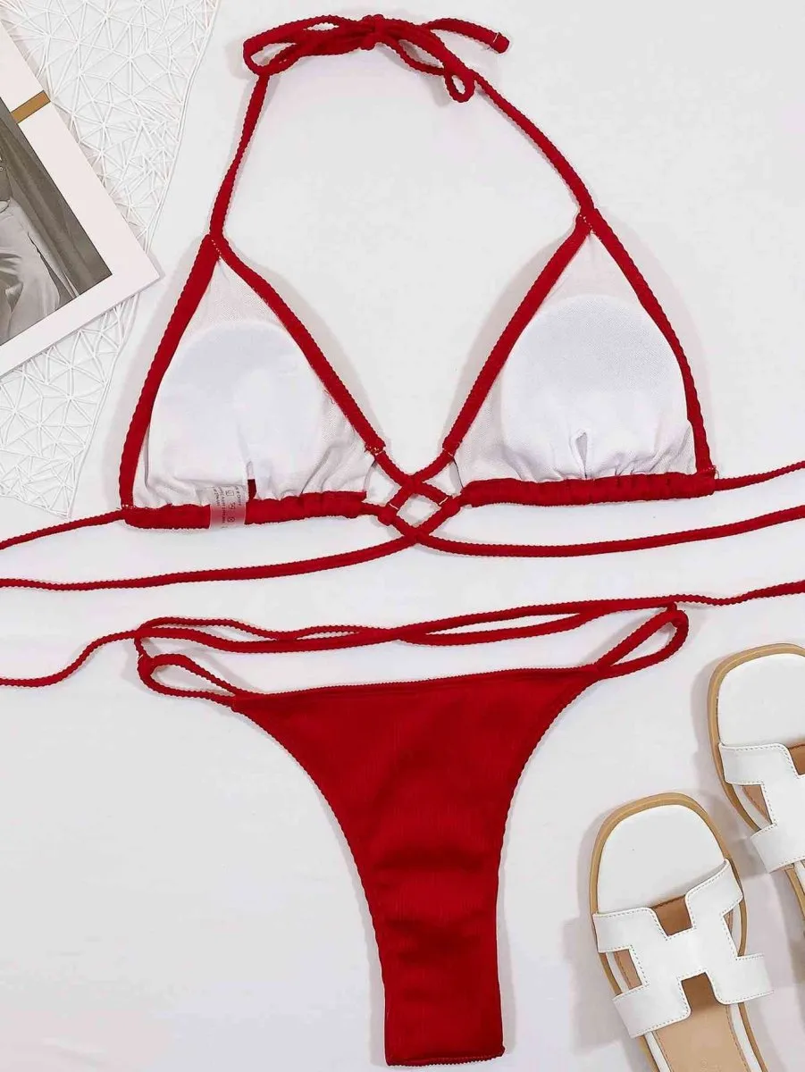 Crimson Cove Two Piece Red Bikini Set