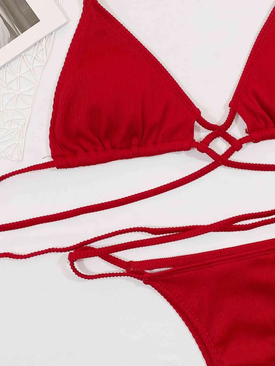 Crimson Cove Two Piece Red Bikini Set