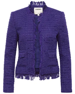 Deep Violet Angelina Tweed Blazer