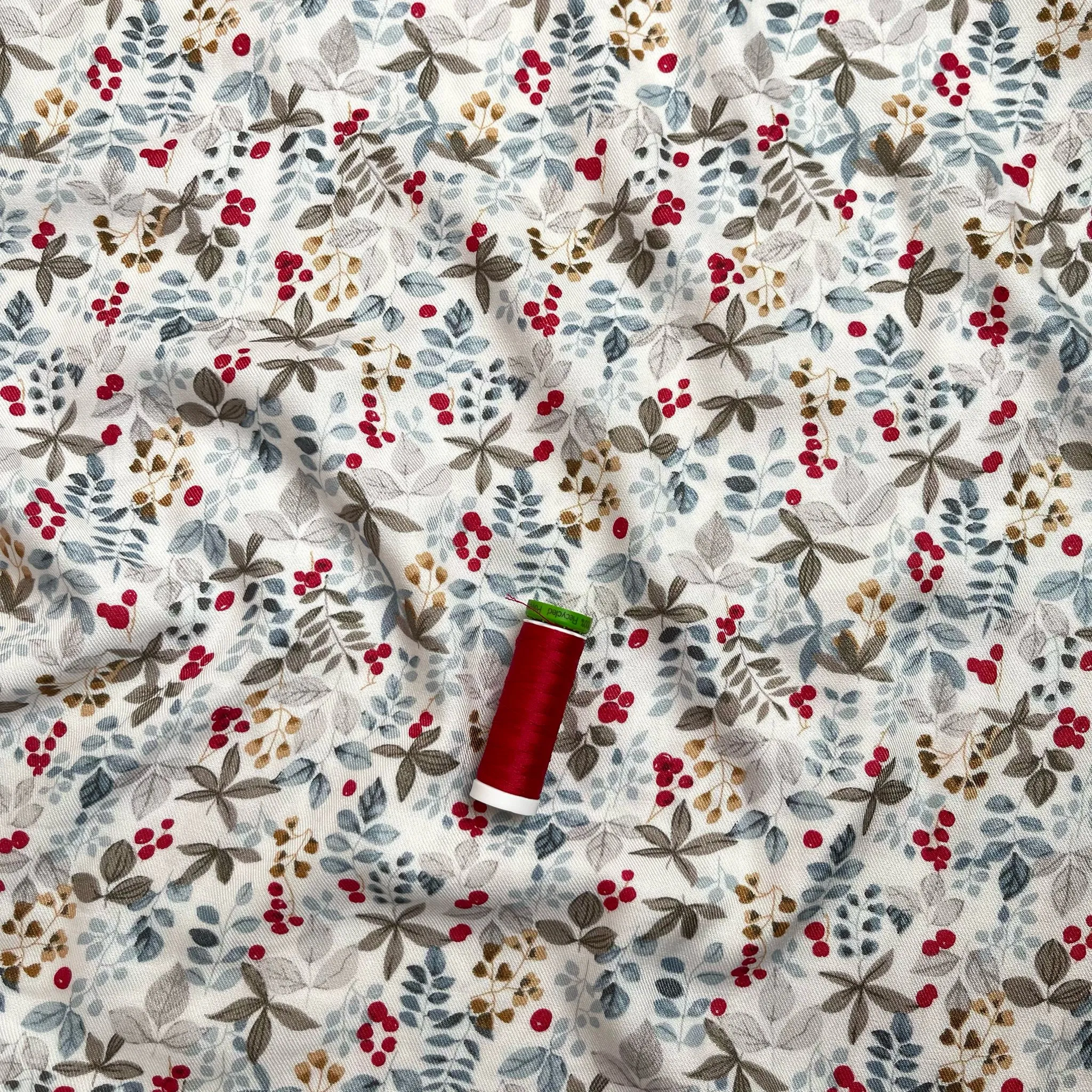 Delicate Foliage Viscose Twill Fabric