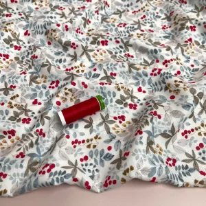 Delicate Foliage Viscose Twill Fabric
