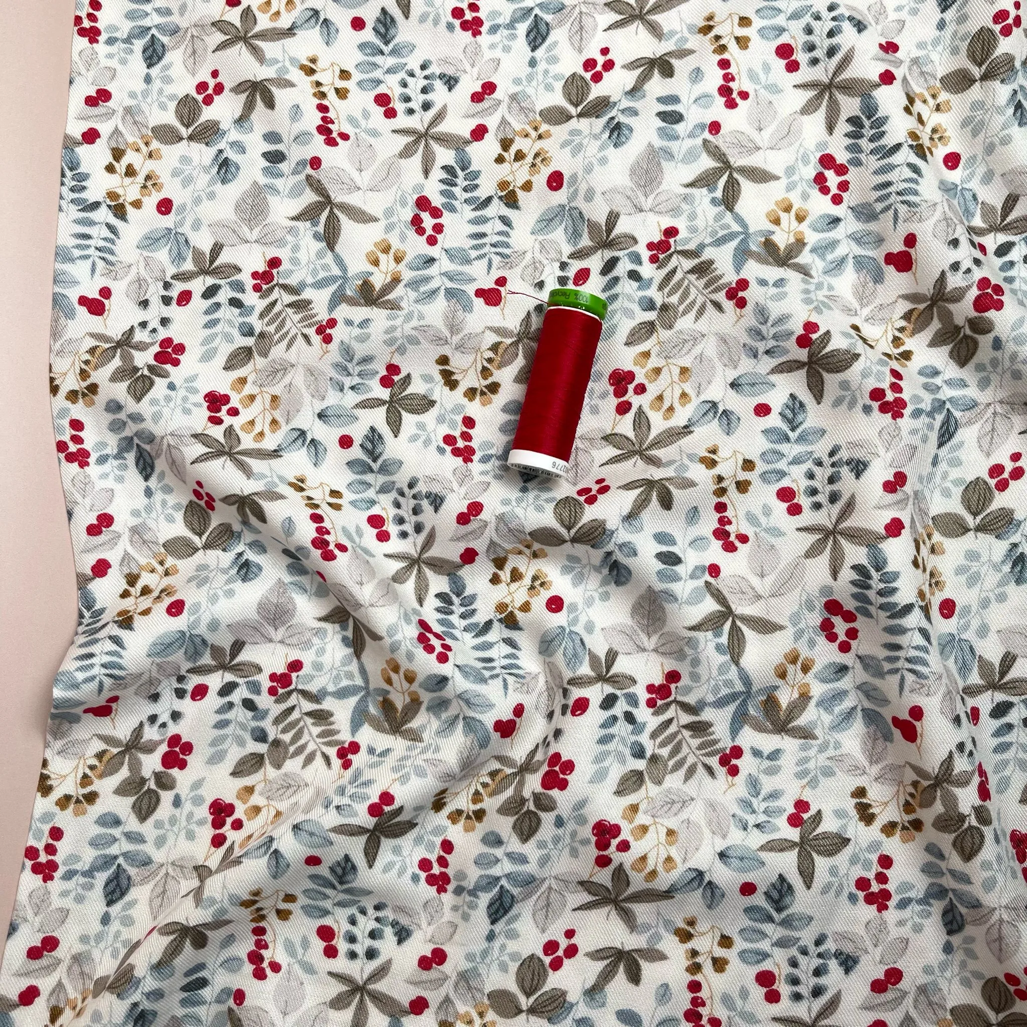 Delicate Foliage Viscose Twill Fabric