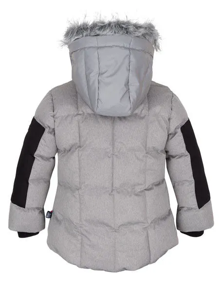 Deux Par Deux Grey Puffy Jacket Girls 4- 7
