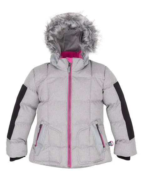 Deux Par Deux Grey Puffy Jacket Girls 4- 7