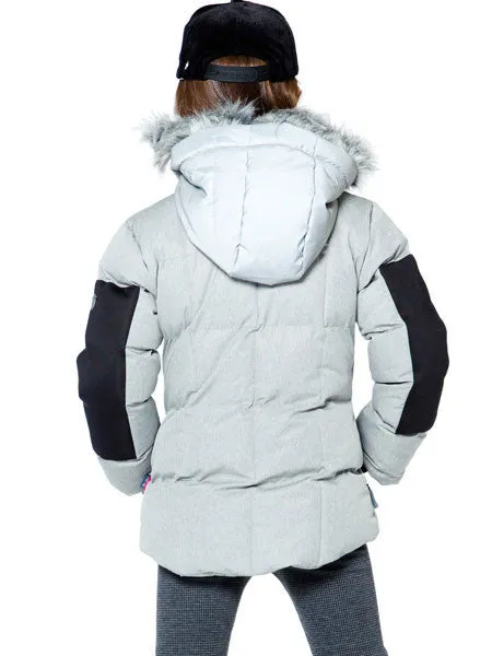 Deux Par Deux Grey Puffy Jacket Girls 4- 7