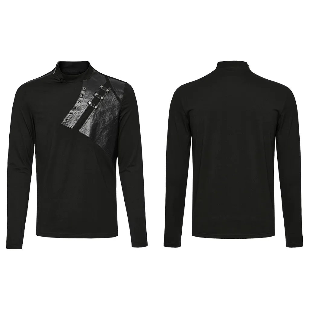 Edgy Male Metal Accented Long Sleeves Sweatshirt